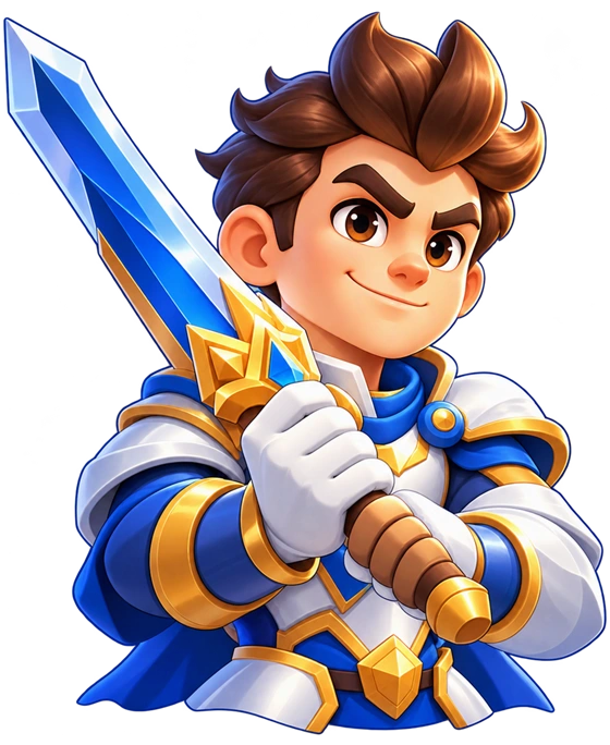 Blue-armored Duel hero ready for a match